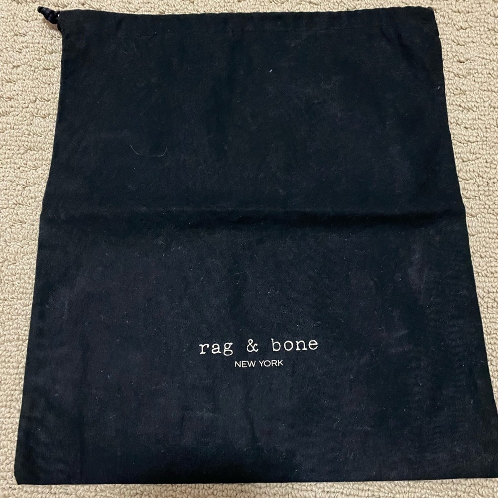 Rag & Bone Black Dust Bag 15x13 with Draw String Closure.